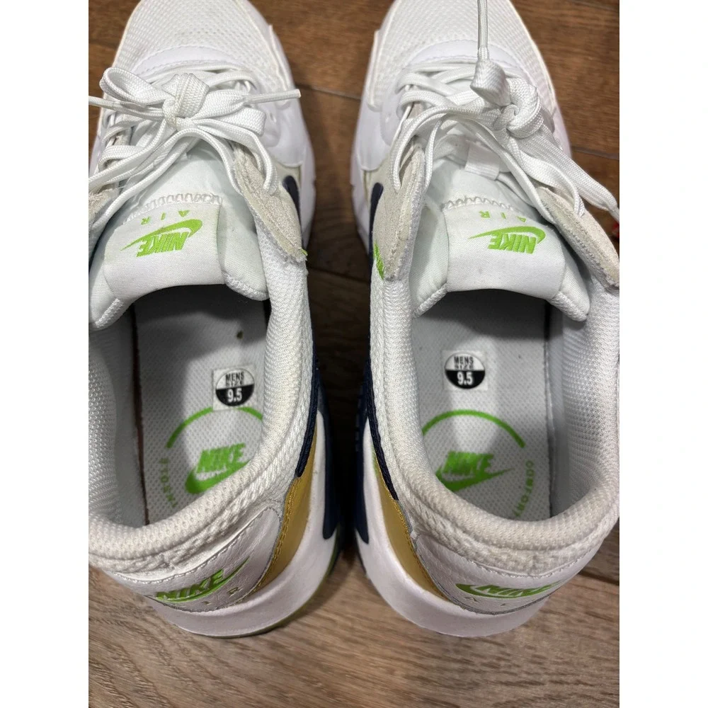 Nike Air Max Excee Men's White Gold‎ Black Neon Running Shoes Size 9.5